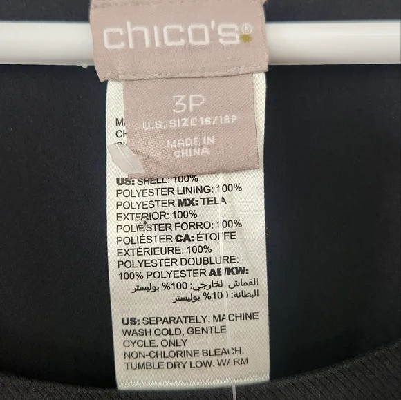 Chico's Black and Pink Sleeveless Blouse w/ Embroidered Flowers. Beautiful Top - Picture 2 of 9